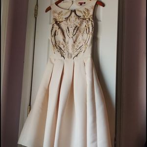 Chi Chi London Lace Applique Top Full Prom Midi Dr